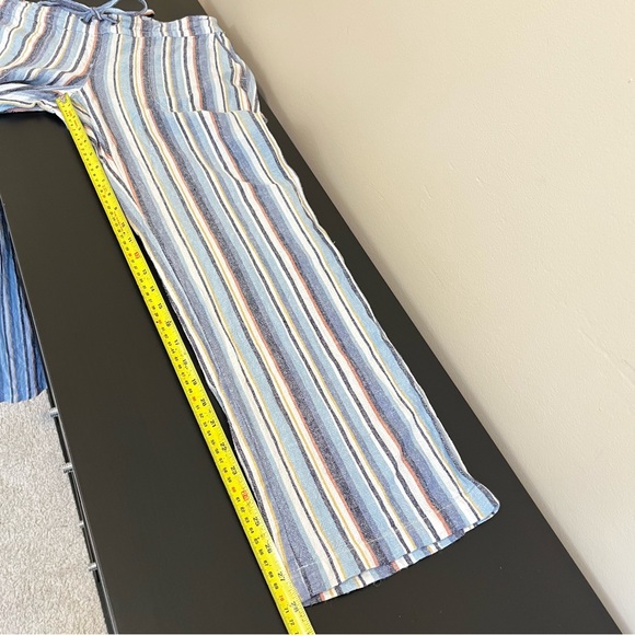 Per Se Linen Blend Striped Straight Leg Pant - Picture 9 of 11